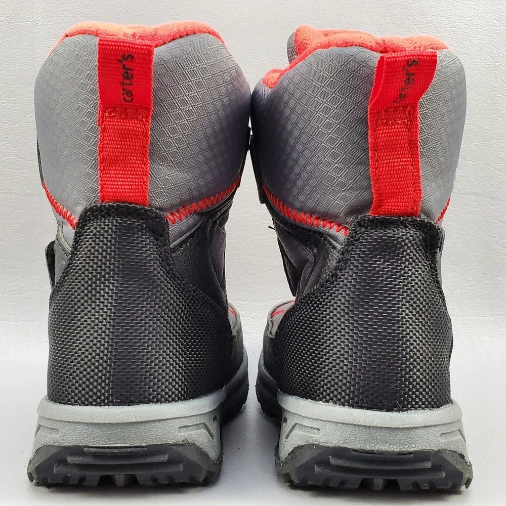 Carter's Booth CR Winter Snow Boots Toddler Boys Size 7 Mid Calf Hook Loop Gray